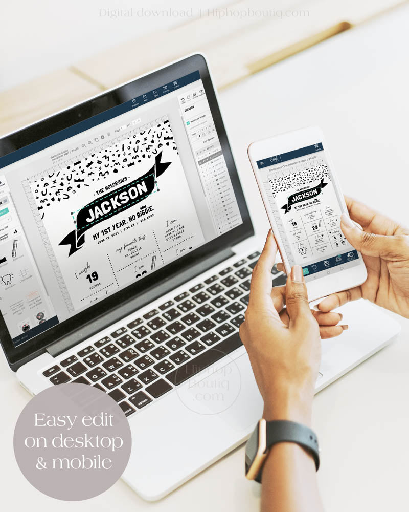 My First Year Editable Birthday Milestone Sign