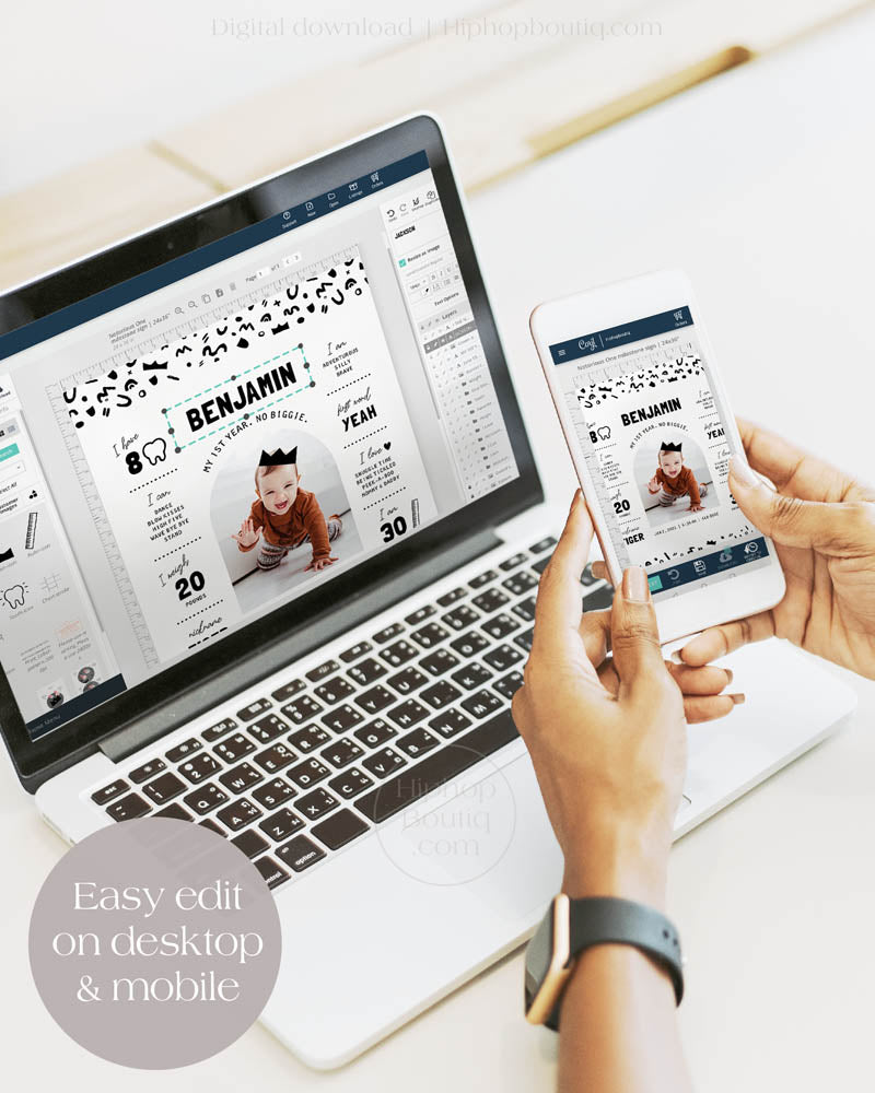 My 1st Year Editable Milestone Sign Template