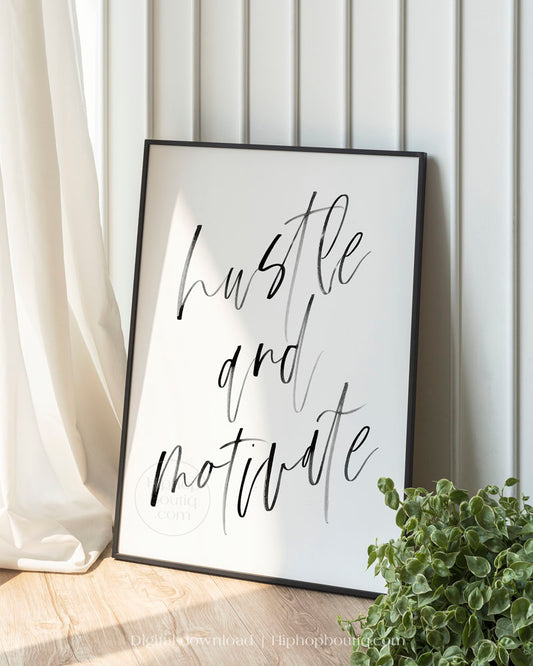 Hip hop themed bedroom decor | Hustle and motivate lyrics - HiphopBoutiq