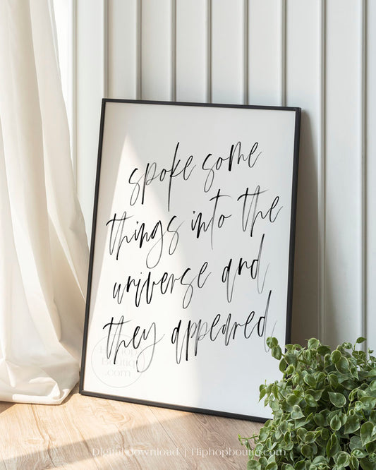 Hip hop themed bedroom decor | Spoke some things into the universe and they appeared poster - HiphopBoutiq