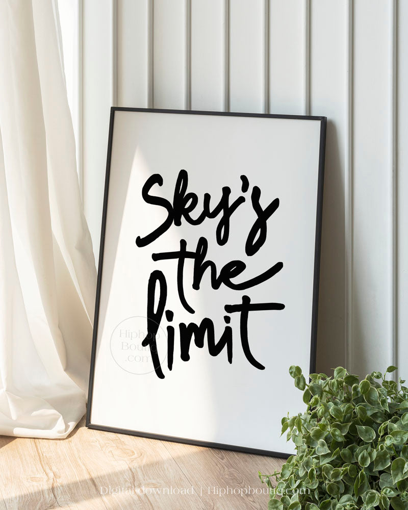 Hip hop themed nursery poster | Sky's the limit | Hip hop nursery decor - HiphopBoutiq