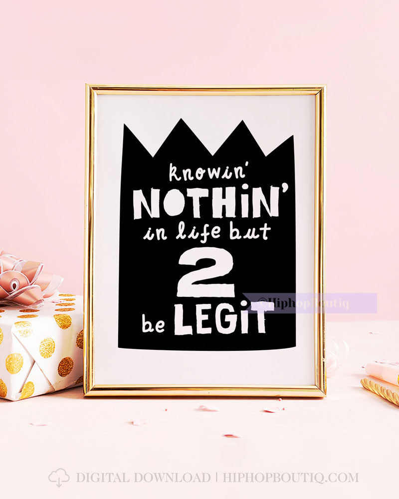 Two Legit to Quit 2nd Birthday Sign Bundle