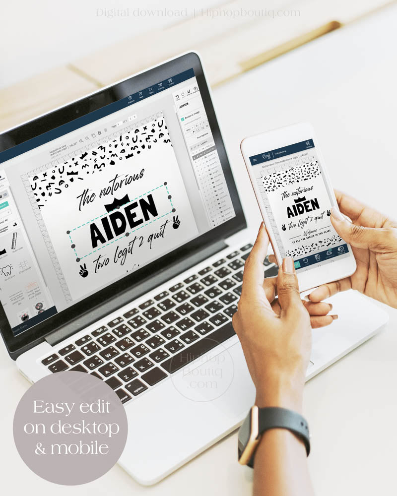 Welcome Sign for Two Legit to Quit Birthday Party