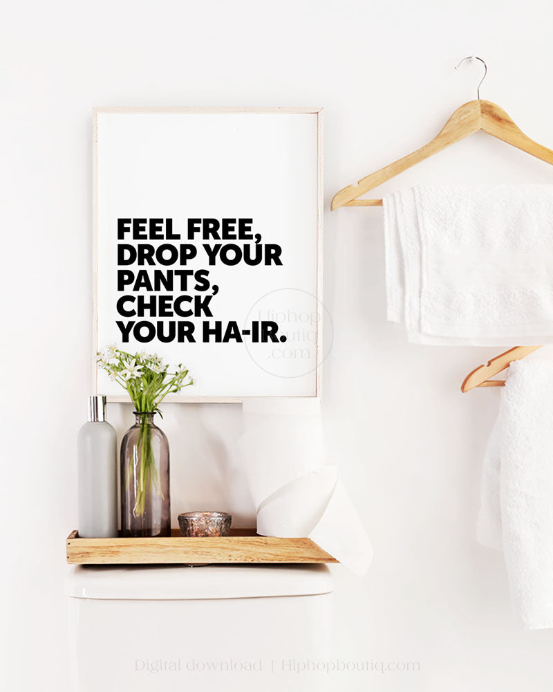 Hip hop themed bathroom sign | Old school hip hop bathroom decor - HiphopBoutiq