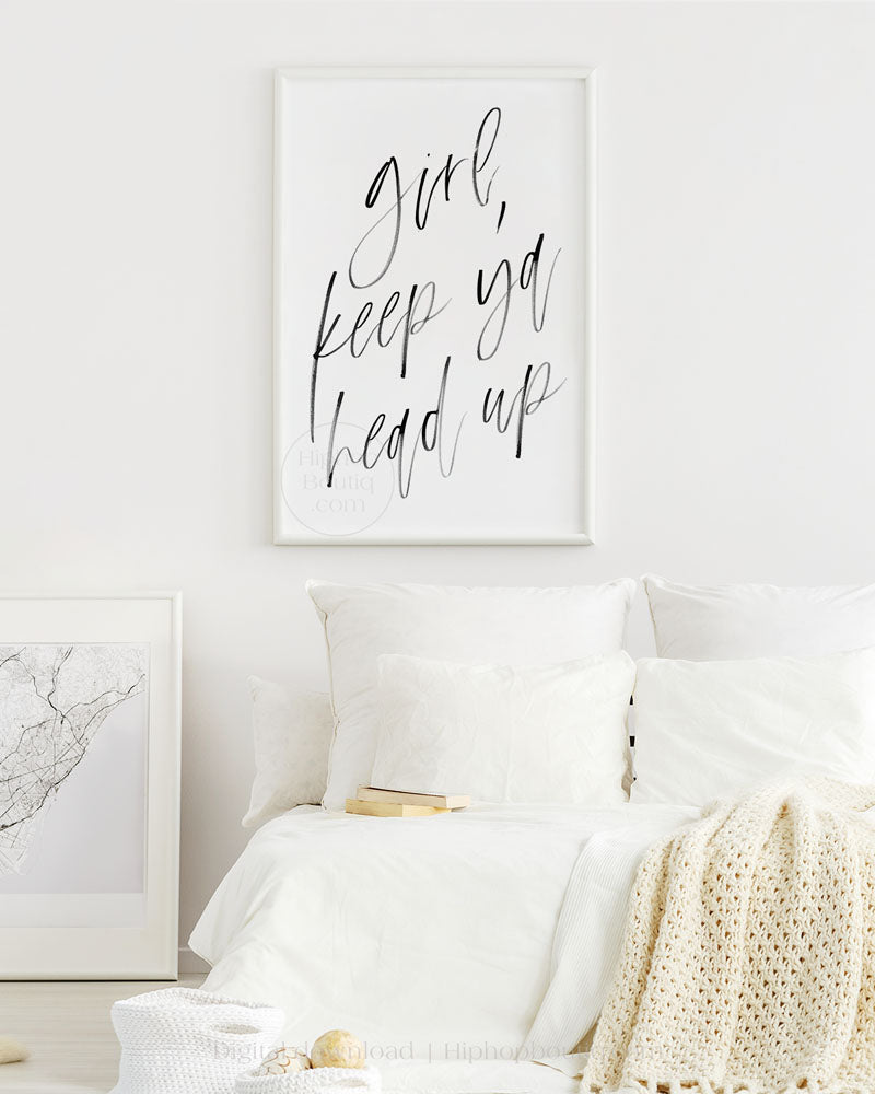 Keep ya head up poster | 90s hip hop bedroom decor printable - HiphopBoutiq