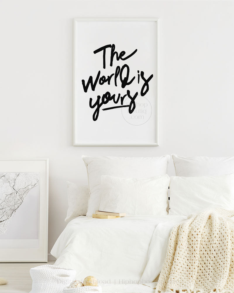 Hip hop nursery decor | The world is yours lyrics | Hip hop themed nursery poster - HiphopBoutiq