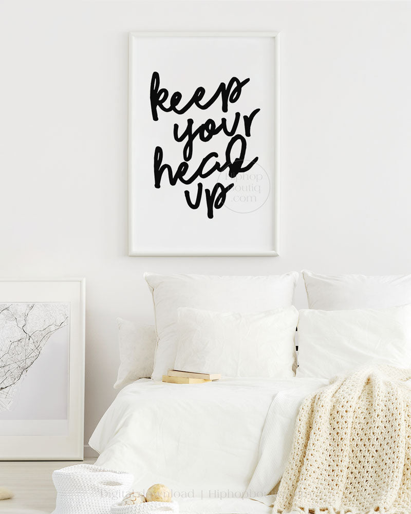 Hip hop themed nursery poster | Keep your head up | Printable hip hop nursery decor - HiphopBoutiq