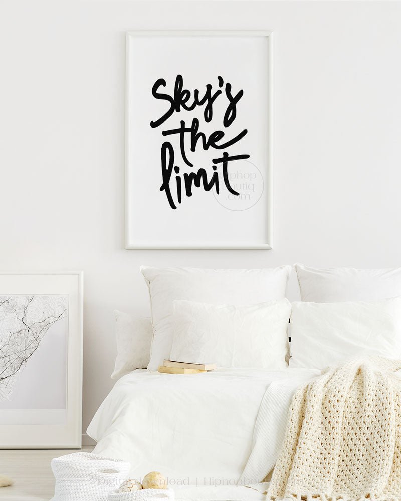 Hip hop themed nursery poster | Sky's the limit | Hip hop nursery decor - HiphopBoutiq