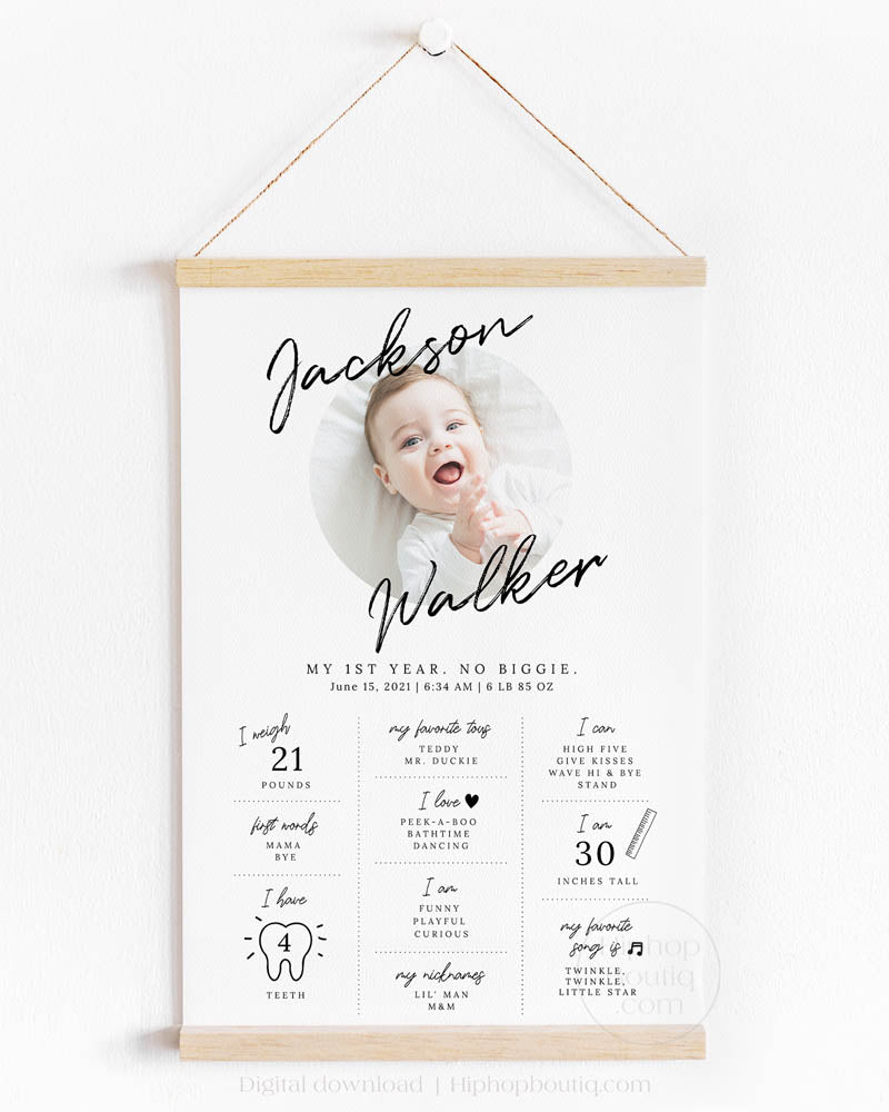 Baby's 1st Year Milestone Sign Template