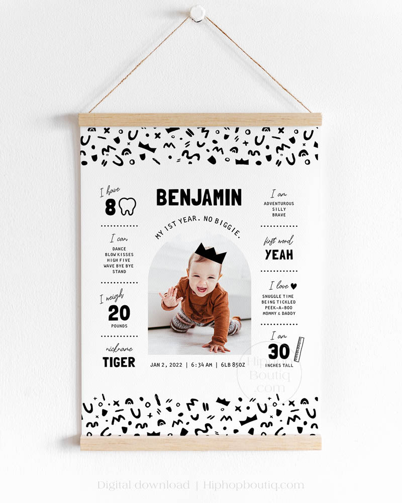 My 1st Year Editable Milestone Sign Template