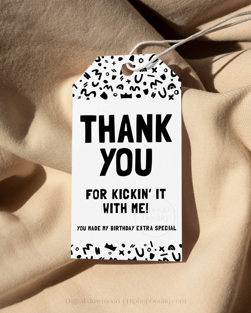 Thank You Gift Tag Hip Hop Themed Birthday