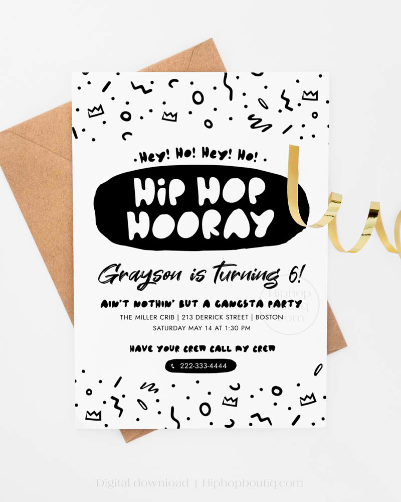 Hip Hop Hooray Birthday Invitation Template