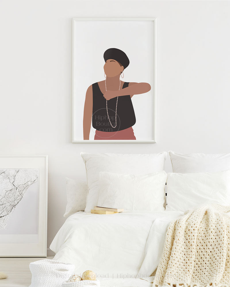 Female rapper poster | Old school hip hop artist | 90s rapper wall art - HiphopBoutiq