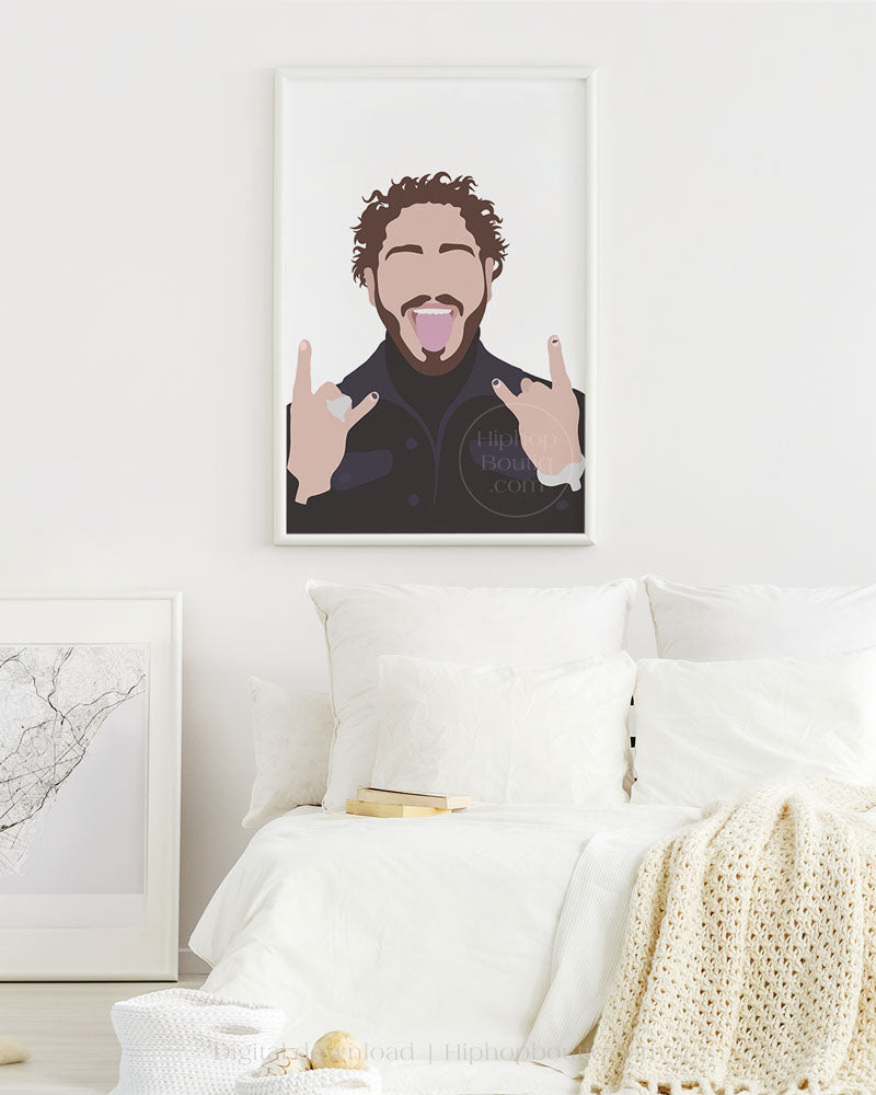 Rapper poster | Hip hop artist portrait printable - HiphopBoutiq