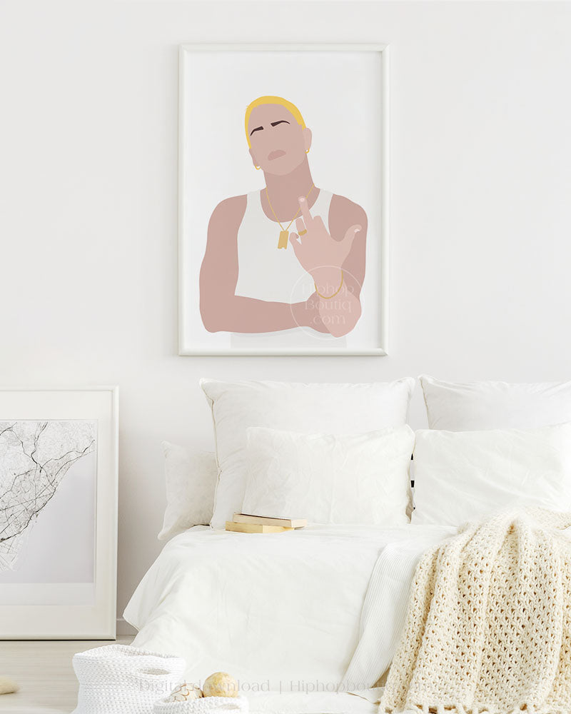 Old school rapper poster | 90s hip hop wall art printable - HiphopBoutiq