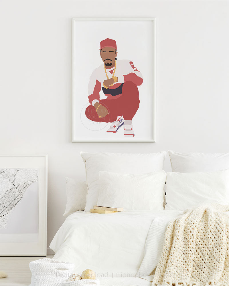 Old school rapper poster | 90s hip hop wall art printable - HiphopBoutiq