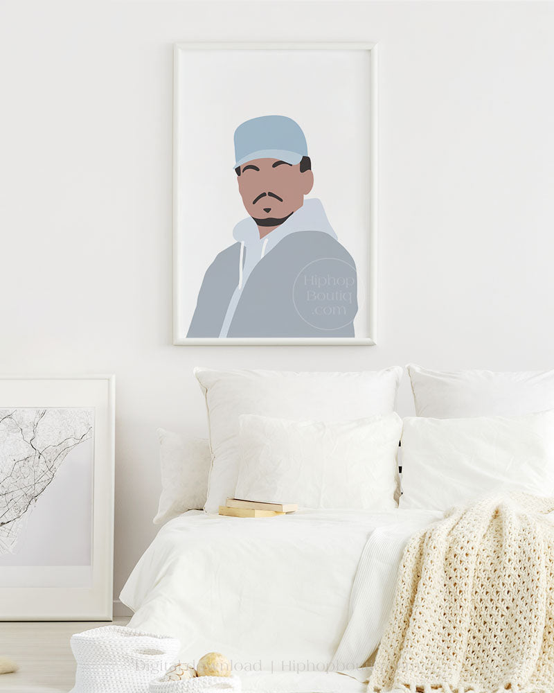 Rapper poster | Hip hop artist portrait printable - HiphopBoutiq