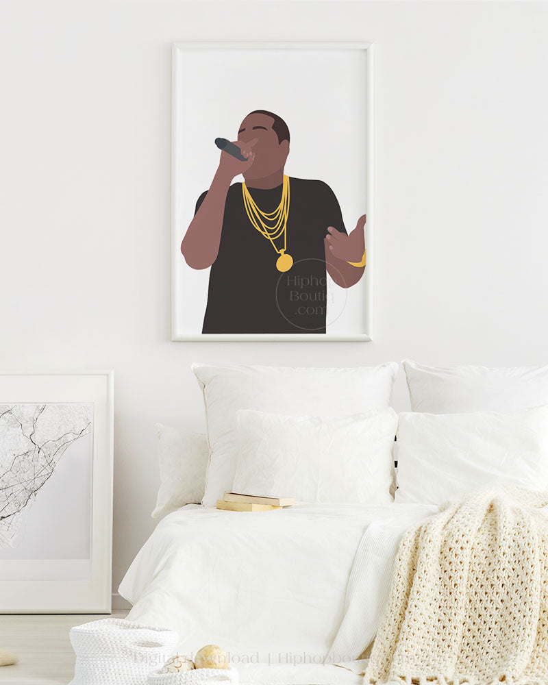 Old school rapper printable poster | 90s hip hop artist wall art - HiphopBoutiq