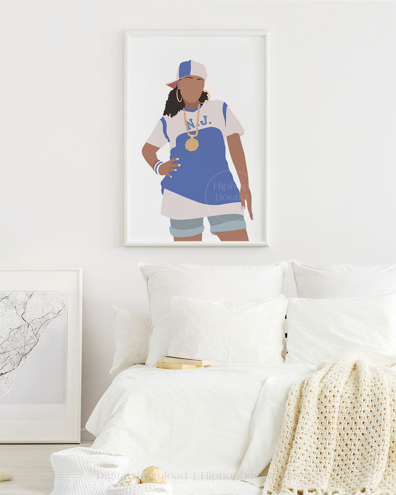 90s female rapper poster | Old school hip hop artist | Rapper wall art - HiphopBoutiq