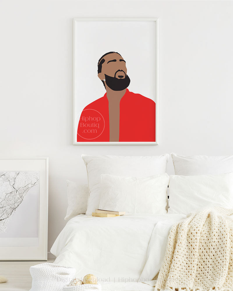 Rapper poster | Hip hop artist wall art | Rapper portrait printable - HiphopBoutiq