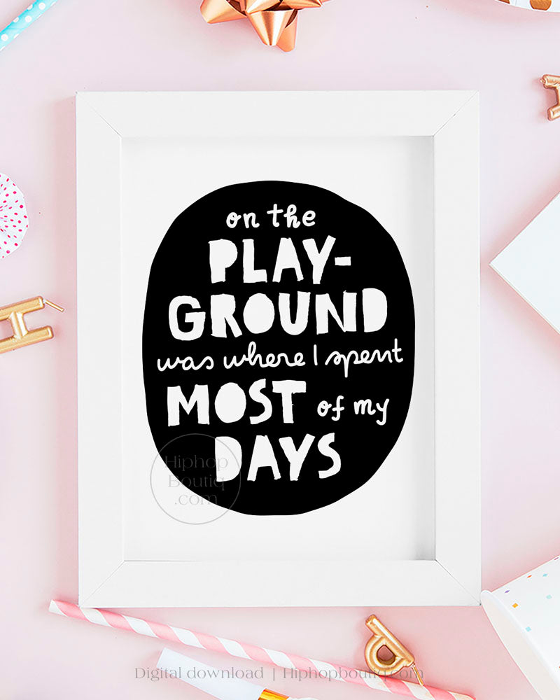 On the playground hip hop party sign