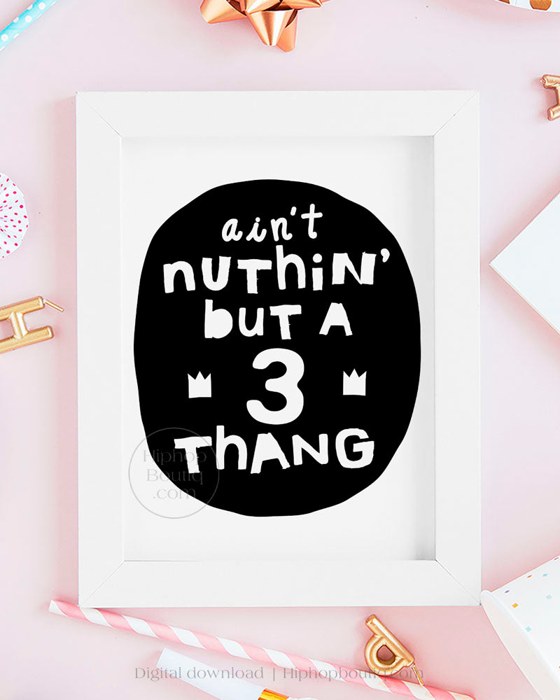 Ain't nothin but a 3 thang | Notorious hip hop birthday party decorations - HiphopBoutiq