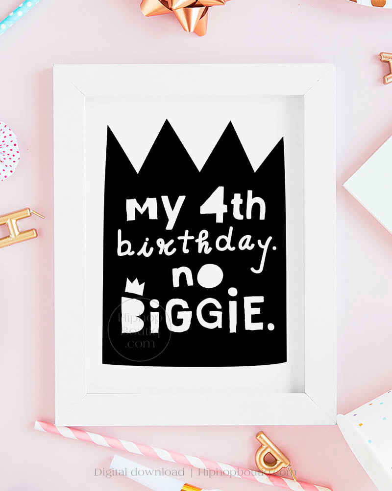 My 4th Birthday 90s Hip Hop Party Sign