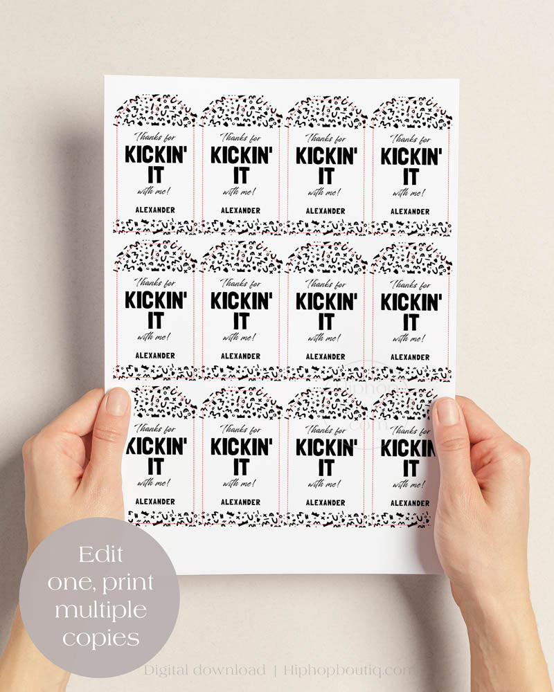 Hip Hop Party Thank You Gift Tag