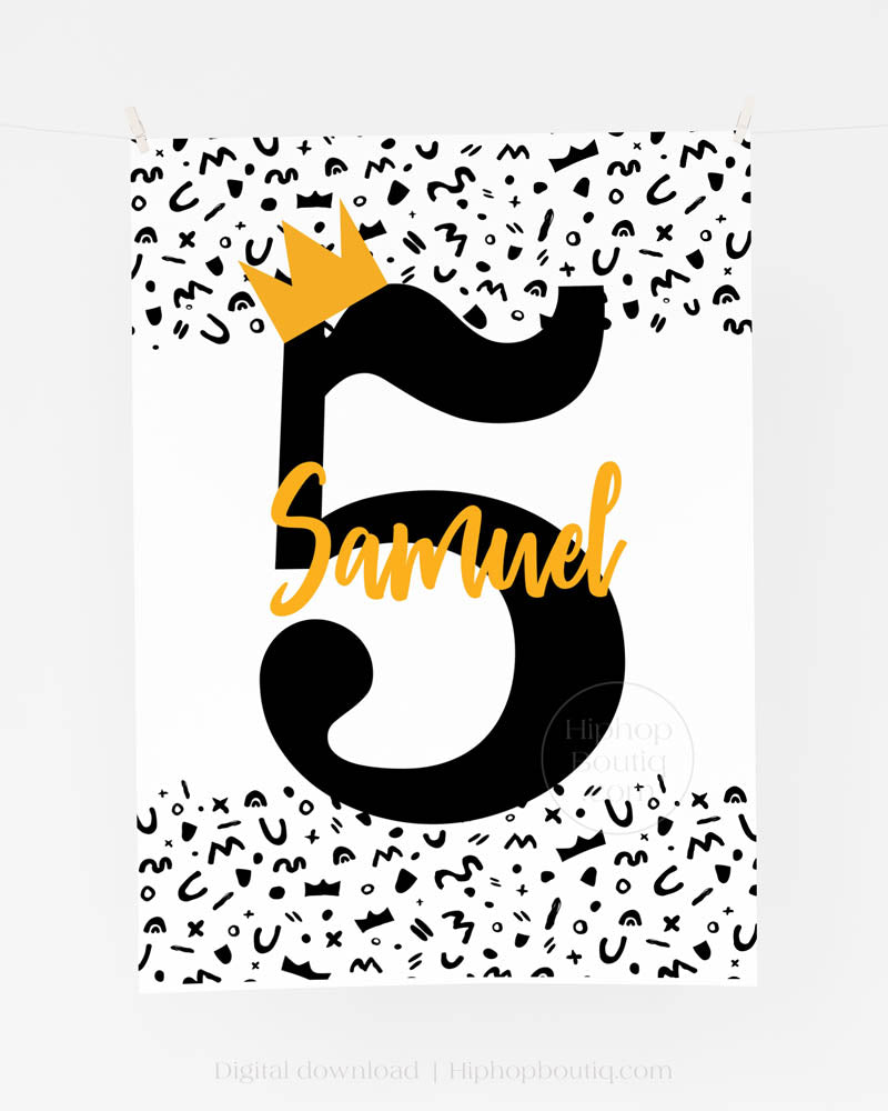 Hip hop Themed 5th Birthday Welcome Sign