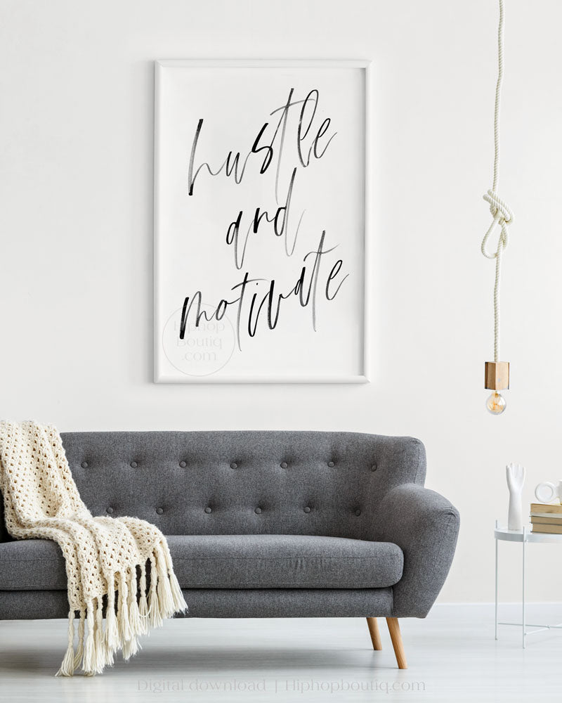 Hip hop themed bedroom decor | Hustle and motivate lyrics - HiphopBoutiq