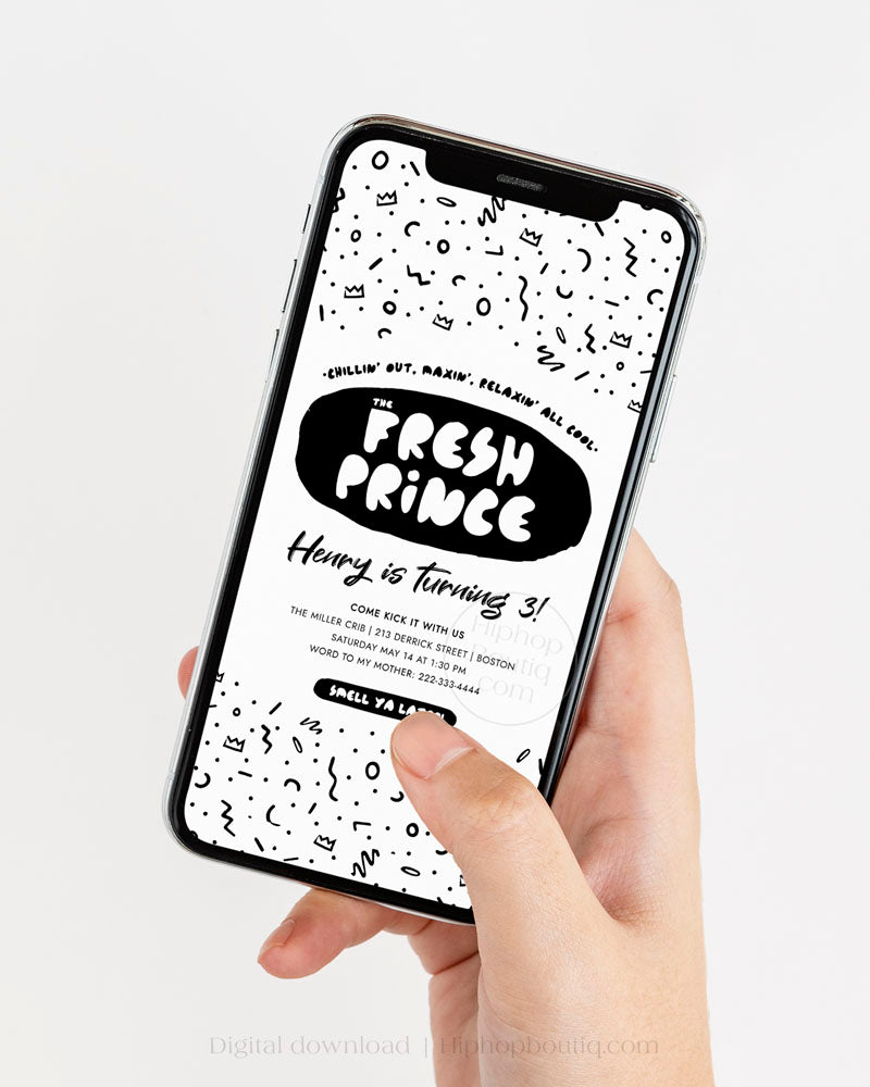 90s Hip Hop Themed Birthday Invitation