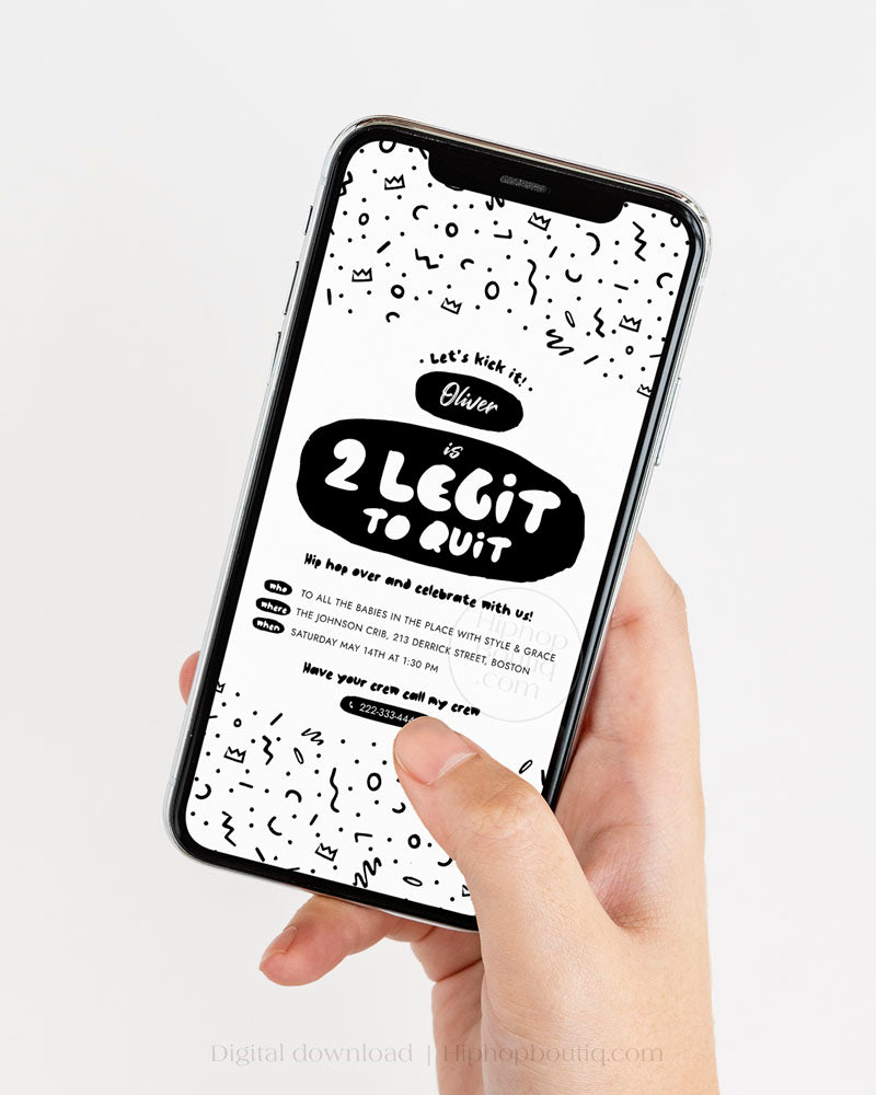 2 Legit to Quit Birthday Editable Invitation Template
