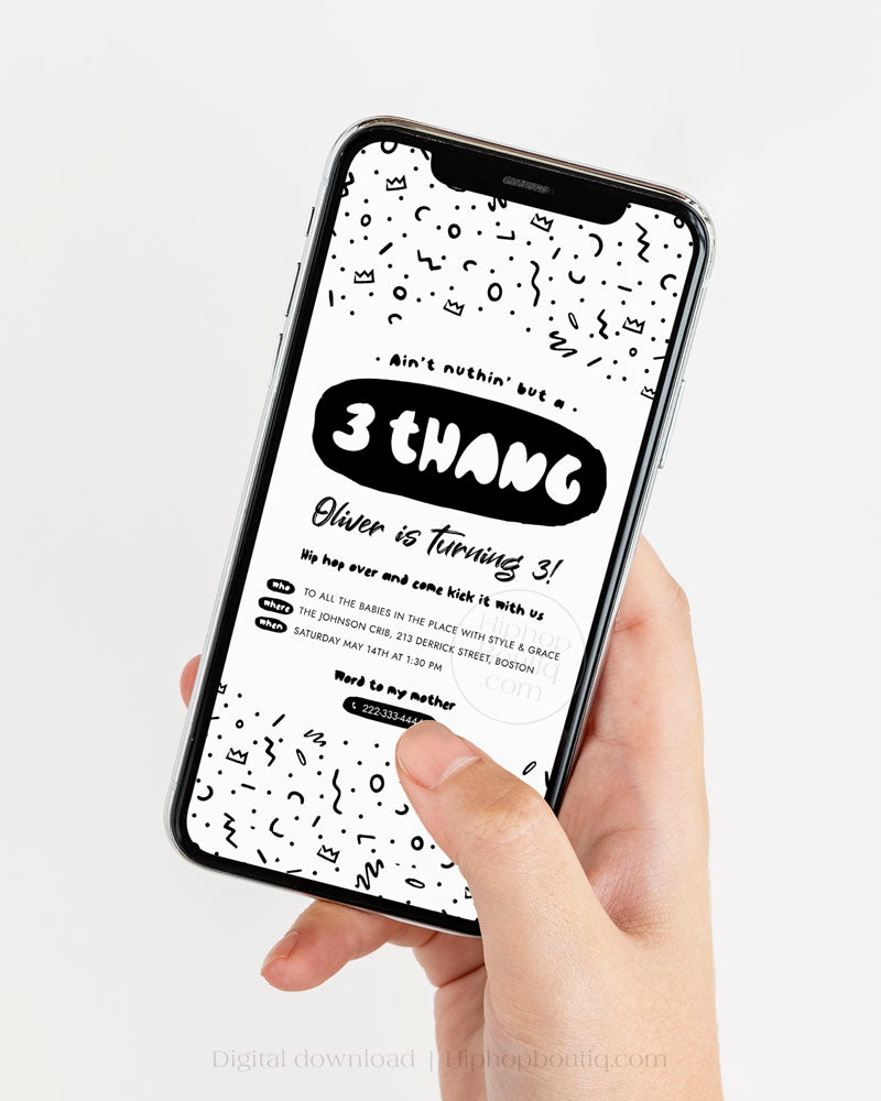 Ain't Nothing But a 3 Thang Party Invite Template