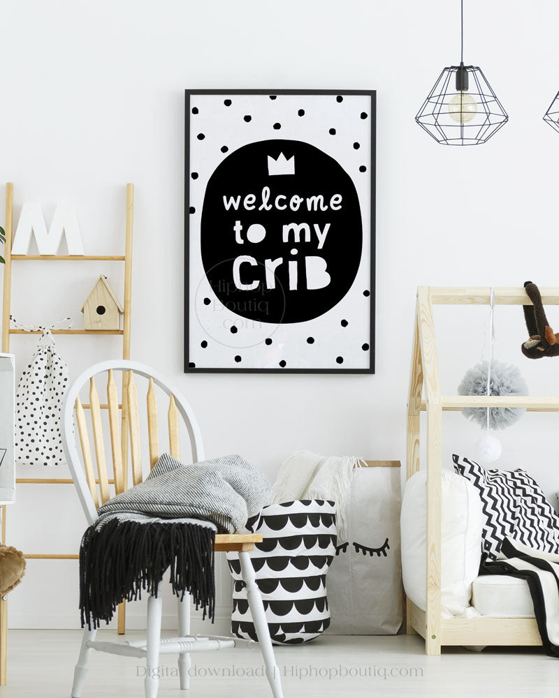 Welcome to my crib nursery sign | Hip hop themed nursery | Baby room decor - HiphopBoutiq