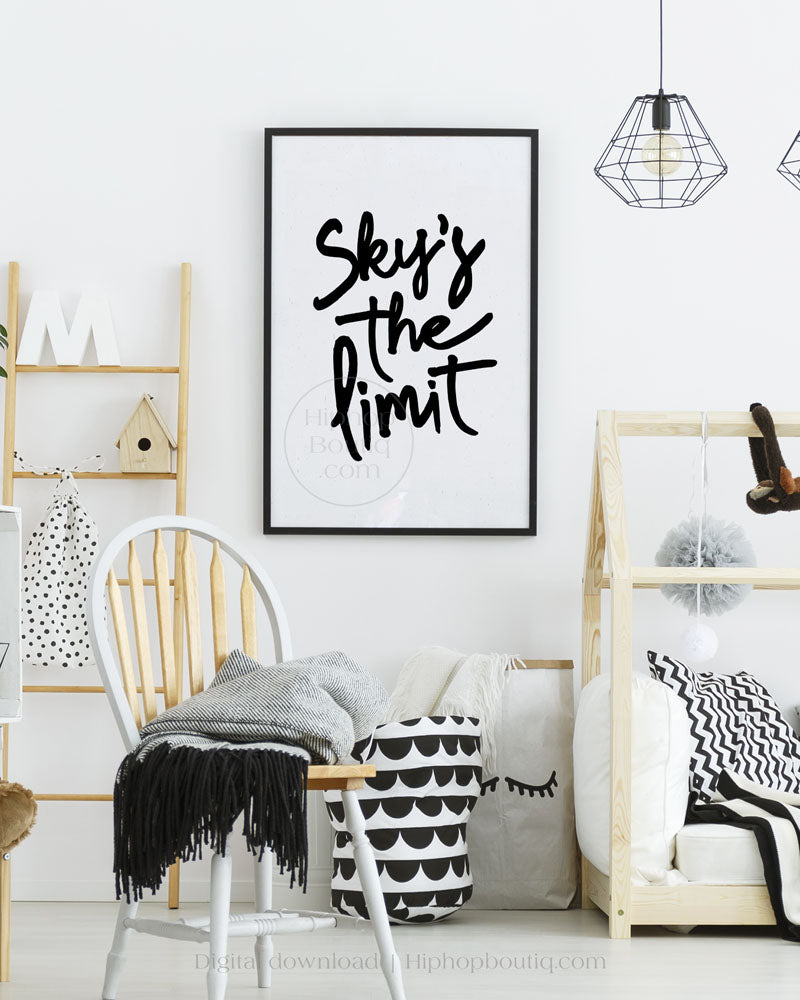 Hip hop themed nursery poster | Sky's the limit | Hip hop nursery decor - HiphopBoutiq