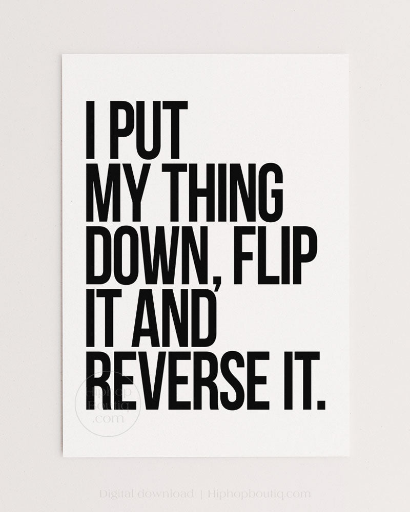 I Put My Thing Down Flip It Poster