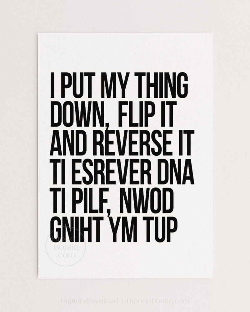 I Put My Thing Down Poster