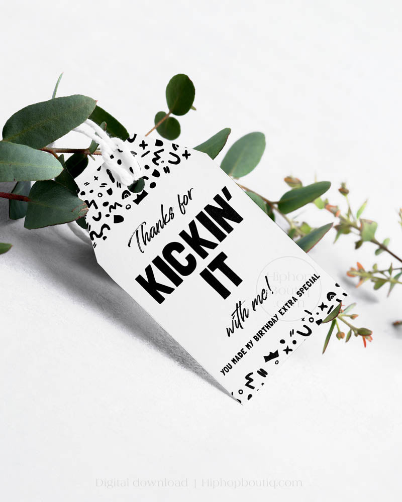 90s Hip Hop Themed Birthday Party Favor Tag