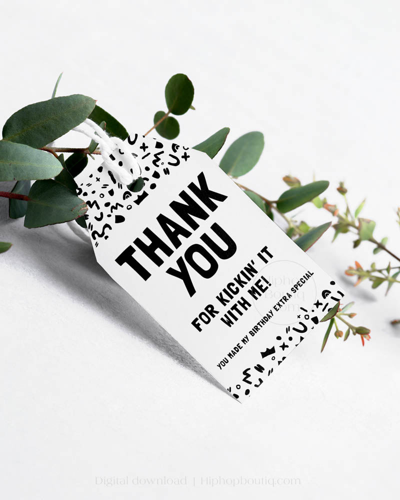 Thank You Gift Tag Hip Hop Themed Birthday