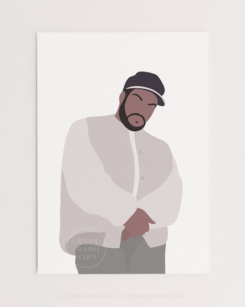 90s rapper poster | Old school hip hop wall art printable - HiphopBoutiq