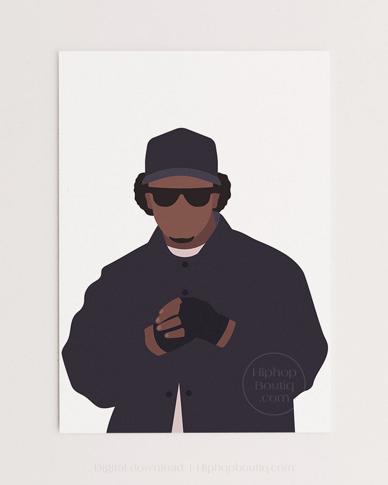 90s rapper poster | Old school hip hop wall art printable - HiphopBoutiq
