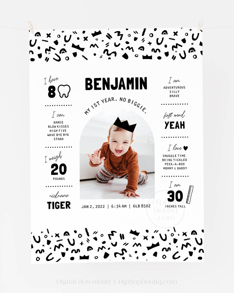 My 1st Year Editable Milestone Sign Template