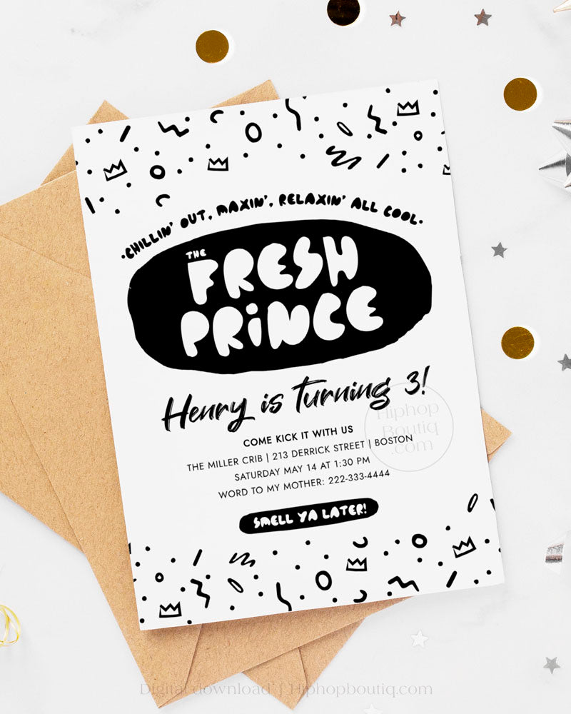 90s Hip Hop Themed Birthday Invitation