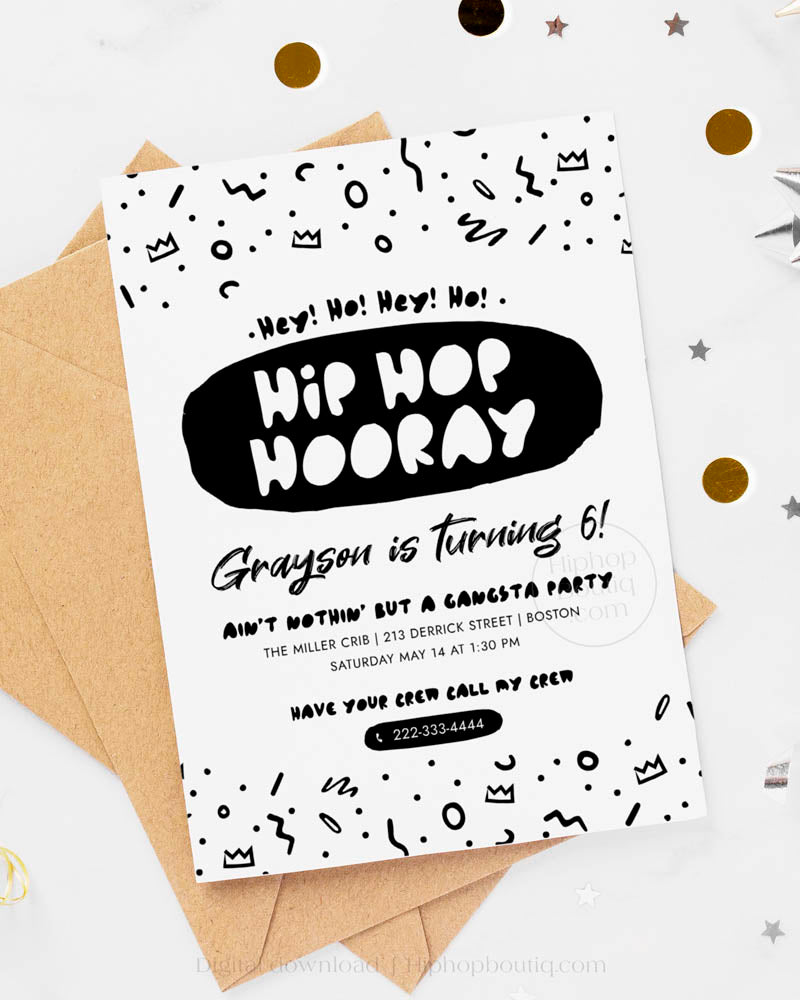 Hip Hop Hooray Birthday Invitation Template
