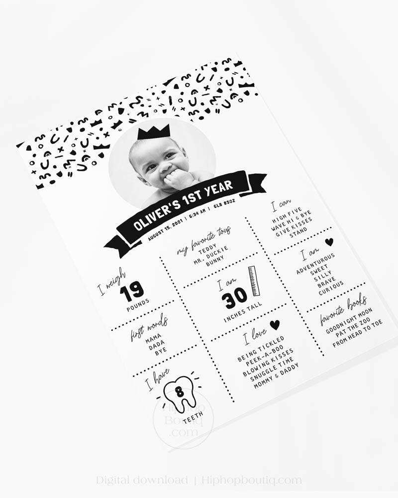 Baby's First Year Editable Milestone Sign Template