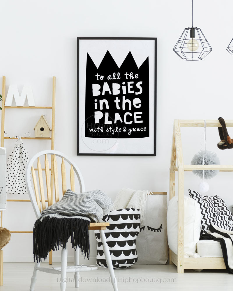 Hip hop nursery wall art bundle | Hip hop themed nursery | Rap lyrics baby room decor - HiphopBoutiq