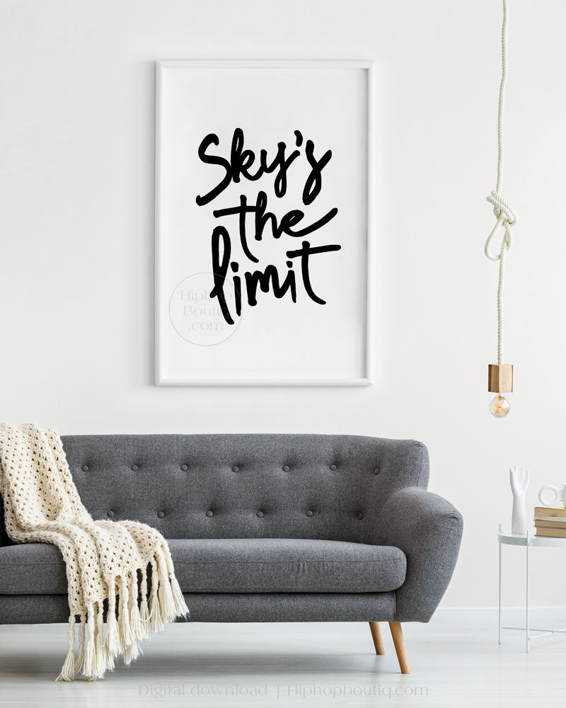 Hip hop themed nursery poster | Sky's the limit | Hip hop nursery decor - HiphopBoutiq