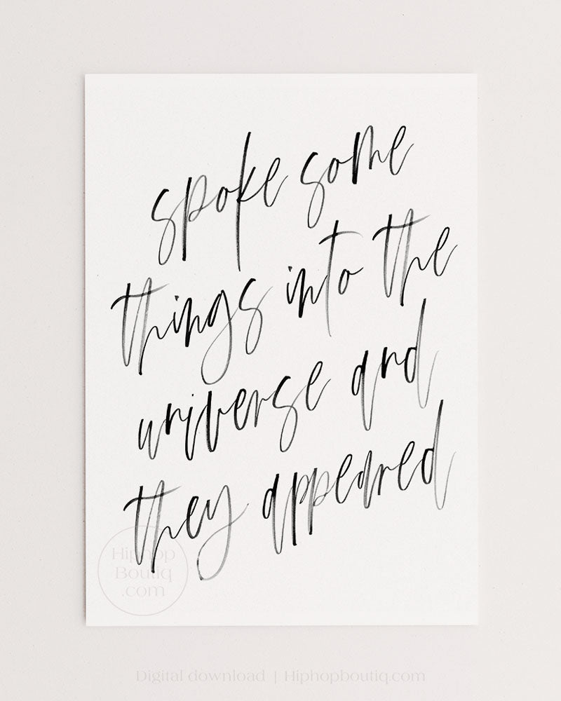 Hip hop themed bedroom decor | Spoke some things into the universe and they appeared poster - HiphopBoutiq