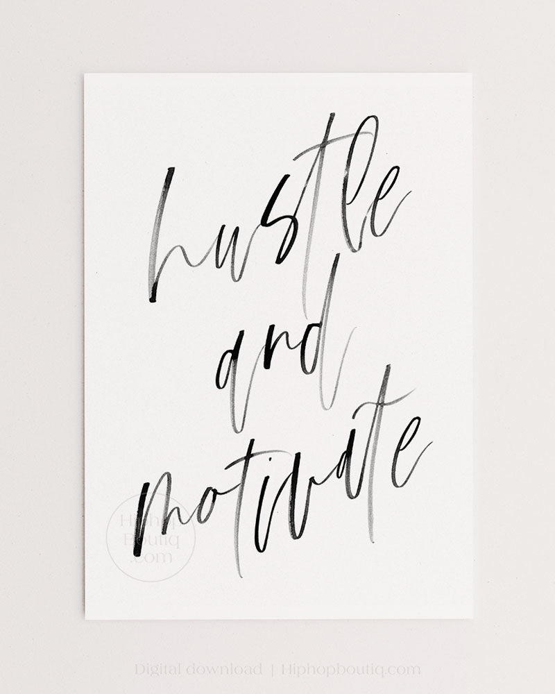 Hip hop themed bedroom decor | Hustle and motivate lyrics - HiphopBoutiq