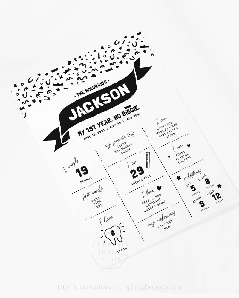 My First Year Editable Birthday Milestone Sign